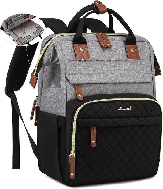 LOVEVOOK Laptop Backpack for Women, 17.3'' Waterproof Nurse Bag Teacher Work Backpack Purse for Women, Travel Computer Backpack for College Office Business Ladies