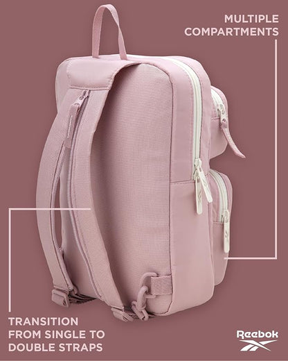 Reebok Unisex Crossbody Sling Bags – Compact Convertible Strap Cross Body Bag Travel Sling Bag - Gym & Travel Essential, Mikayla Ashen Lilac