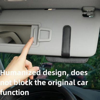 Auto Car Sun Visor Organizer, Multifunctional Auto Interior Accessories Storage Pocket Sun Visor Pouch for Card License Registration Document Pen Key Interior Accessories Pocket Organizer (Black)