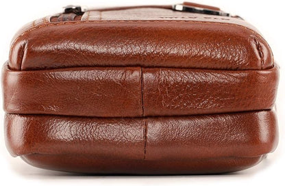 Leather Cell Phone Wallet Shoulder Holster,Hip Bum Pack Pouch Belt Pouch Bolso para Hombre Crossbody Bag for Men with Card Slots Compatible with iPhone (Brown)