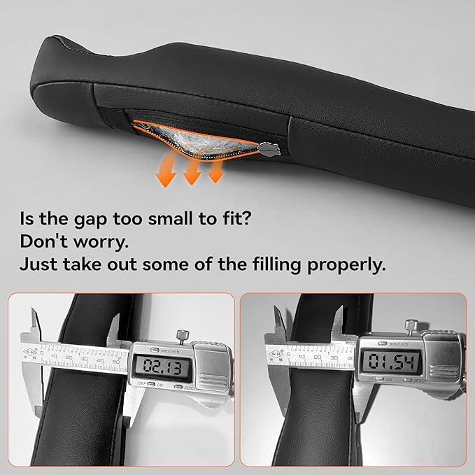 Car Seat Gap Filler - 2 Pack Premium Leather Console Blockers for Cars, Trucks & SUVs - Adjustable 1.4-2.4 Inch Width - Prevents Items Falling Between Seats (Wine)