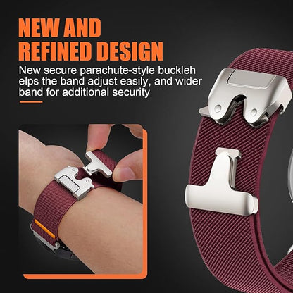 Elastic Nylon Band for Garmin Venu 3 4 2/Forerunner 965 265,22mm Quick Release Stretchy Sport Fabric Parachute Buckle Watch Band for Samsung Galaxy 3 45mm/Watch 46mm/Gear S3 Frontier/Classic Strap