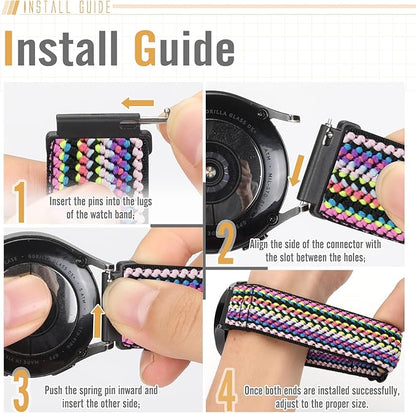 24mm Quick Release Elastic Watch Bands Compatible with Garmin Venu X1/Suunto 9/9 Baro/9 Titanium/D5/7/TicWatch Altas/Pro 5/Pro 5 Enduro/COROS Nomad/iTouch AIR 4 41mm 46mm/AIR 3 44mm/G-shock ga2100