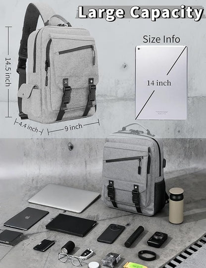 BASICPOWER Laptop Sling Bag for Men Women, Sling Backpack Crossbody Bag Fits 14 inch Computer with USB Port Anti-theft