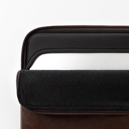 Comfyable Slim Laptop Sleeve Compatible with 13 Inch MacBook Air 13 in M5 M4 M3 M2, 13" MacBook Pro/Neo, PU Leather Bag Water-Resistant Cover Case, Briarwood