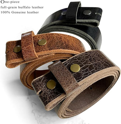 BS304 Genuine Full Grain Vintage Leather Belt Strap or Belt with Buckle_1-1/2"(38mm) wide