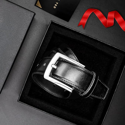 MILORDE Men's Genuine Leather Dress Belt, Handmade, 100% Cow Leather, Fashion & Classic Designs for Work Business and Casual