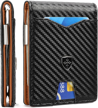 Money Clip Wallet for Men Slim Bifold Credit Card Holder Wallet Minimalist RFID Blocking Front Pocket Wallet