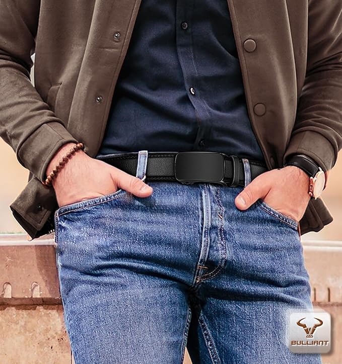 BULLIANT Men's Ratchet Belt Nontrimmable-Click Belt Adjustable for Men Gift Lightweight 1 3/8"