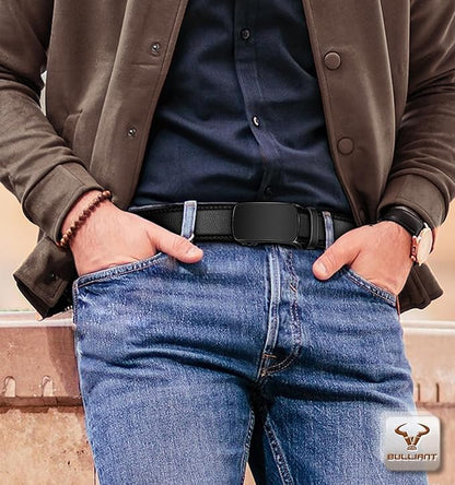 BULLIANT Men's Ratchet Belt Nontrimmable-Click Belt Adjustable for Men Gift Lightweight 1 3/8"