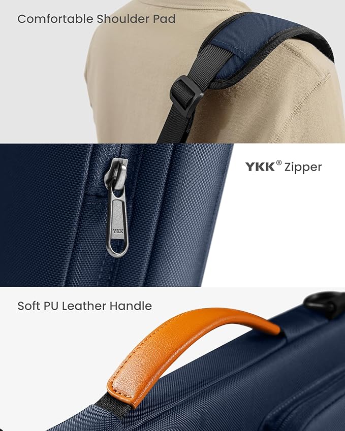 tomtoc 360 Protective Laptop Shoulder Bag for 13 Inch 2026 MacBook Air M5/A3449 M4/A3240, M3/A3113, 2024-2019, MacBook Neo A18 Pro, 13-in Surface Pro 11th AI/10, Water-Resistant Accessory Case