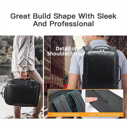 BOPai Business Smart 15.6 Inch Laptop Backpack Convertible Expandable Anti-Theft USB Charging Multi-Functional Travel Professional Work Office Men Commuter Large Black With Bottle Holder Waterproof