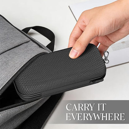 Double Eyeglasses Case Dual Sunglasses Case Hard Shell Glasses Case with Clip Metal Carabiner Travel