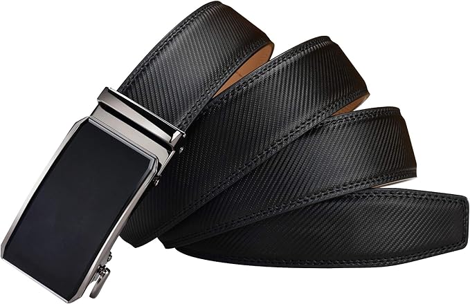 28"-68" Men's Leather Ratchet Dress Belt Big And Tall With Automatic Buckle