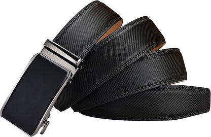 28"-68" Men's Leather Ratchet Dress Belt Big And Tall With Automatic Buckle