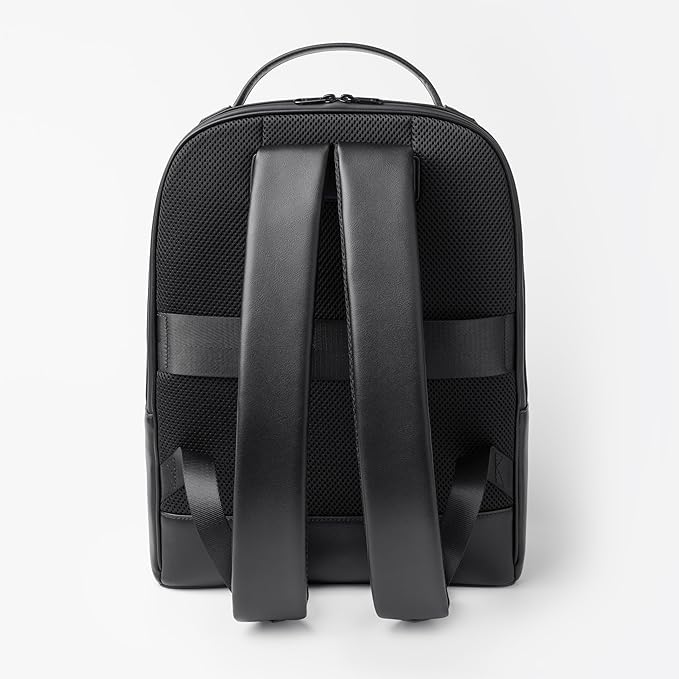 Comfyable x Edition Premium Vegan Leather Backpack for 13" 14" 15" 16" Laptops, Business Trip Backpack with Trolley Strap & YKK Zipper, Water-repellent Durable Bag for Men Women, Daypack for Work