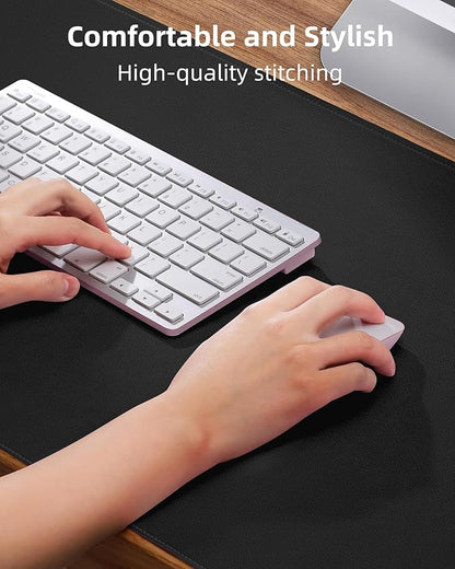 Desk Pad PU Leather Large Mouse Pad Laptop Computer Desk Mat Table Blotter Waterproof Non-Slip Desktop Protector Write Pad for Office and Home (Black, 80x40cm)