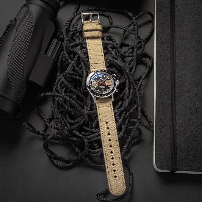 Archer Watch Straps - Canvas Quick Release Watch Bands (Sand, 22mm)