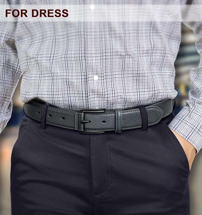KEMISANT Men Belt-Genuine Leather Belt for Men Dress Casual Golf Jeans 1 3/8"