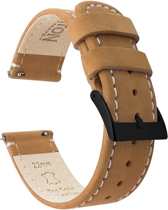 BARTON WATCH BANDS - Top Grain Leather Watch Bands Compatible with Apple Watch Models - 1, 2, 3, 4, 5, 6, 7, 8, 9, 10, SE, Ultra & Ultra 2