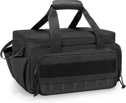 Rexmica 14-Inch Tool Bag with Anti-friction Bottom, Hand Tool Storage Organizer for Men, Tactical Range Bag, Multi-purpose Work Tote for Repairman, Carpenters, Handyman, Black