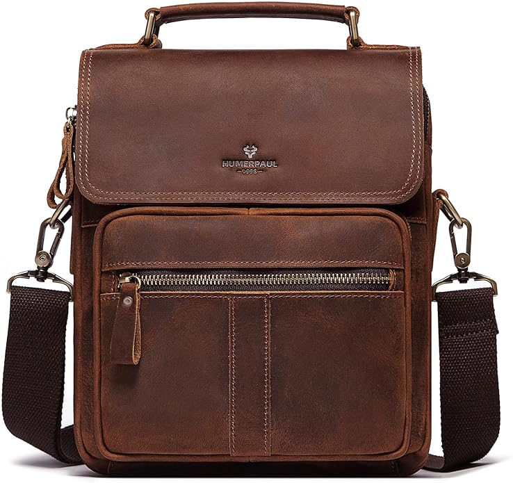 gzcz Leather Sling Shoulder Crossbody Bag Man Purse Messenger Bags for Men Women Outdoor Travel Business | Man, Purse, Outdoor, Travel, Business