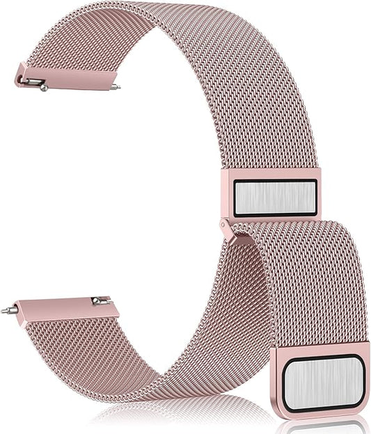 Vanjua 20mm 22mm Watch Band for Women Men, 20mm 22mm Quick Release Stainless Steel Metal Mesh Loop Adjustable Magnetic Replacement Wristbands Straps Bands