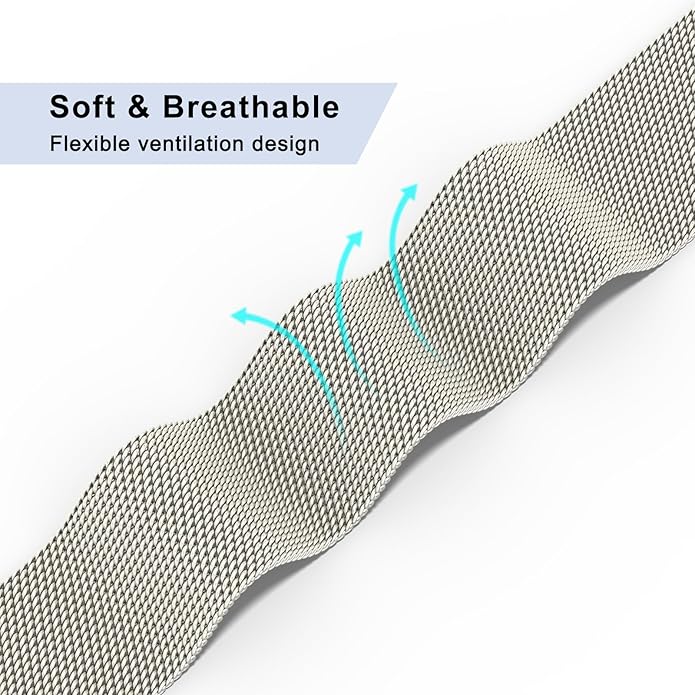 Vanjua 18mm 19mm 20mm 22mm Watch Band Quick Release Replacement Wristbands, Stainless Steel Metal Mesh Loop Adjustable Magnetic Replacement Straps Bands for Men Women