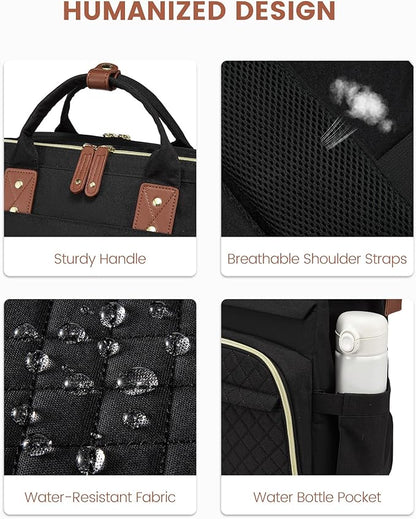 LOVEVOOK Laptop Backpack for Women, 15.6'' Waterproof Nurse Bag Teacher Work Backpack Purse for Women, Travel Computer Backpack for College Office Business Ladies