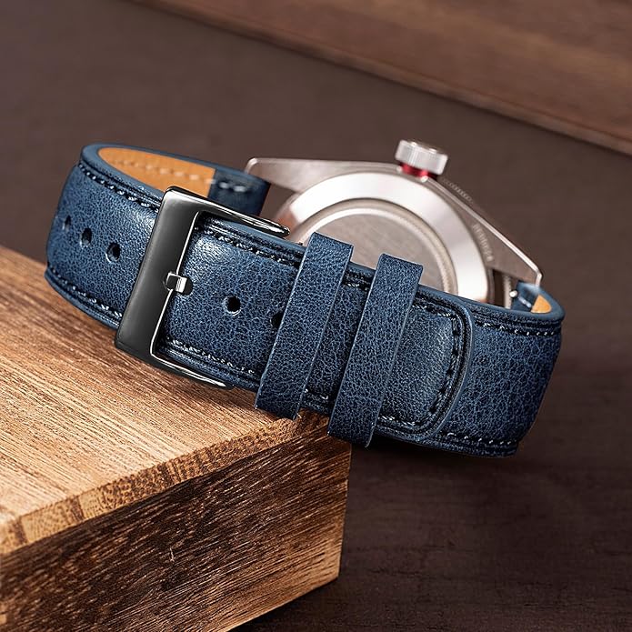 SEURE Quick Release Watch Band,Top Genuine Leather Watch Straps 19mm 20mm 21mm 22mm 24mm for Men and Women