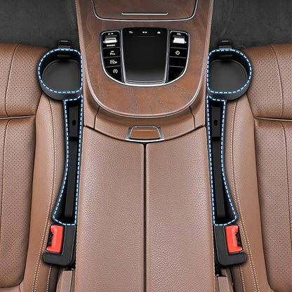 2026 Upgraded Car Seat Gap Filler with Holder and Hook, Car Seat Accessories Interior, Car Seat Gap Plug with Storage Slot, Car Organizer Fit Sedan SUV Truck, 2 Pack Black