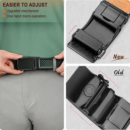 KEMISANT Belt Men, Sliding Ratchet Belt Genuine Leather For Gift Mens Dress Pants Oxfords,Size Adjustable