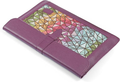 LONDO Leder Hülle Kompatibel mit MacBook Pro 14 & Air 13-13.3 Zoll (M5, M4, M3, M2, M1, Pro, Max) & iPad Pro 12.9, Premium Vollleder Laptop Tasche, Purple Modelle 2020 bis 2026