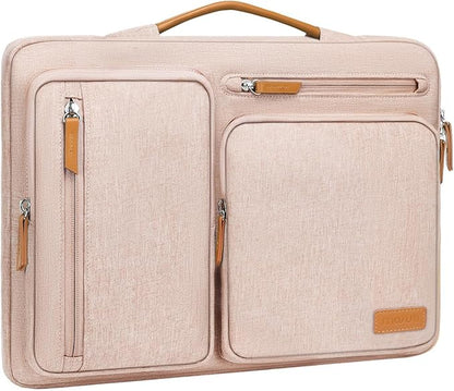 MOSISO 360 Protective Laptop Case 16 inch, 15-15.6 inch Laptop Sleeve Compatible with MacBook Pro 16, HP Acer Dell Lenovo ASUS, Side Open Carrying Case with 4 Zipper Pockets&Handle, Khaki
