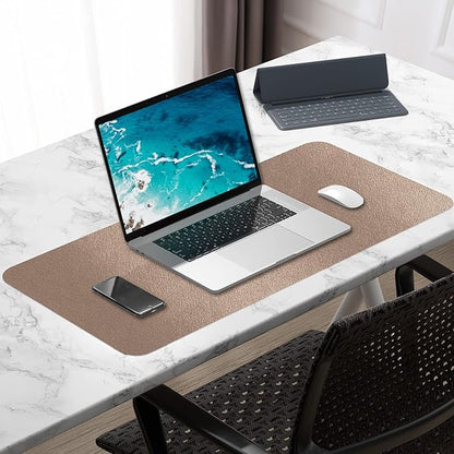 Hsurbtra Desk Pad, 30" x 14" PU Leather Desk Mat, XL Extended Mouse Pad, Waterproof Desktop Blotter Protector, Non-Slip Ultra Thin Large Laptop Keyboard Writing Mat for Office Home, Rose Gold