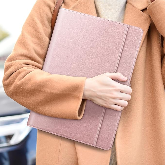 Fintie Sleeve Case for MacBook Pro 14 Inch A3427 A3426 A3434 A3401 A3185 A3112 A2992 A2918 A2779 A2442 (2026-2021), PU Leather Folio Cover for MacBook Pro 14" M5/M4/M3/M2/M1, Rose Gold