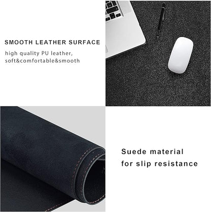 ZORESYN Office Desk Pad 74.8x35.4inch, Large Mouse pad Desk Mat, Waterproof PU Leather Desk Blotter Protector Desk Accessories with Non Slip Base for Home Office (Black)