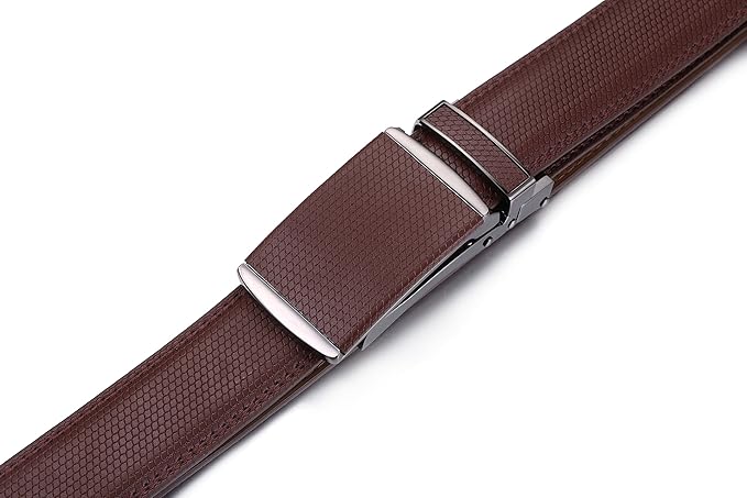 Marino Avenue Ratchet Belt for Men. Adjustable Leather Dress Belt with 38 Easy to Click Into Place Ratchet Closures.