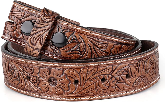 F&L CLASSIC Western Belt without buckle for men – Full Grain Leather Cowboy Belts for jeans - One Piece Leather strap belt