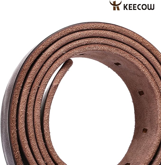 KEECOW Men's 100% Italian Cow Leather Belt Men With Anti-Scratch Buckle,Packed in a Box