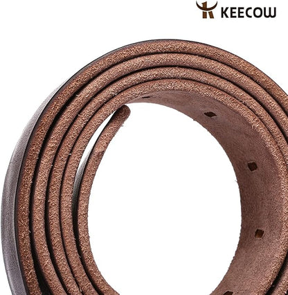 KEECOW Men's 100% Italian Cow Leather Belt Men With Anti-Scratch Buckle,Packed in a Box