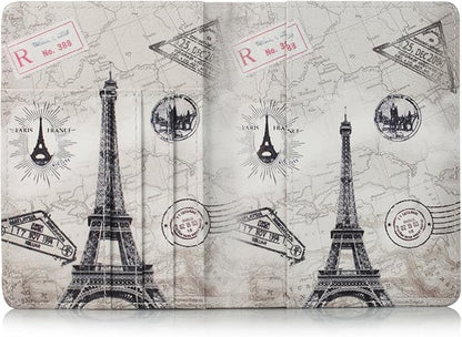 EpicGadget RFID Blocking Premium Leather Passport Holder Travel Wallet Cover Case (Eiffel Tower)