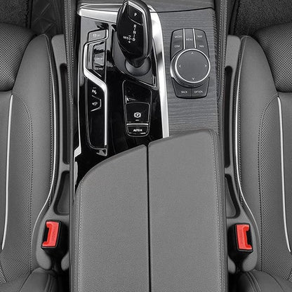 2 Pack No Drop Car Seat Gap Filler Guard, Stopper/Catcher to Fill the Gap between Seat and Console Black Car Crevice Inbetween Blocker Plug Space Pad X01