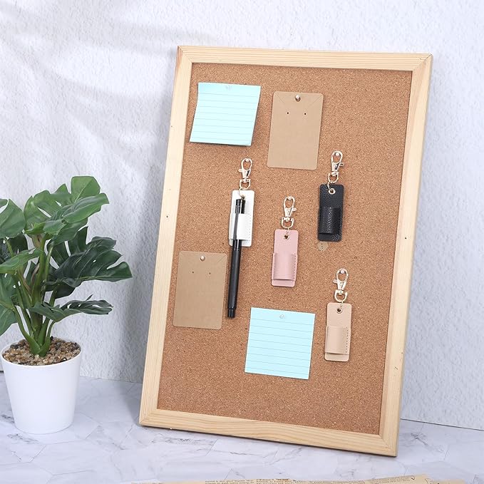 4 Pcs Lanyard Pen Holder Portable Anti-Lost Pencil Lanyard PU Leather Pen Keychain Holder Pouch Neck for Pencil Badges Clipboard Nurses Office Courier (Multi-colored)