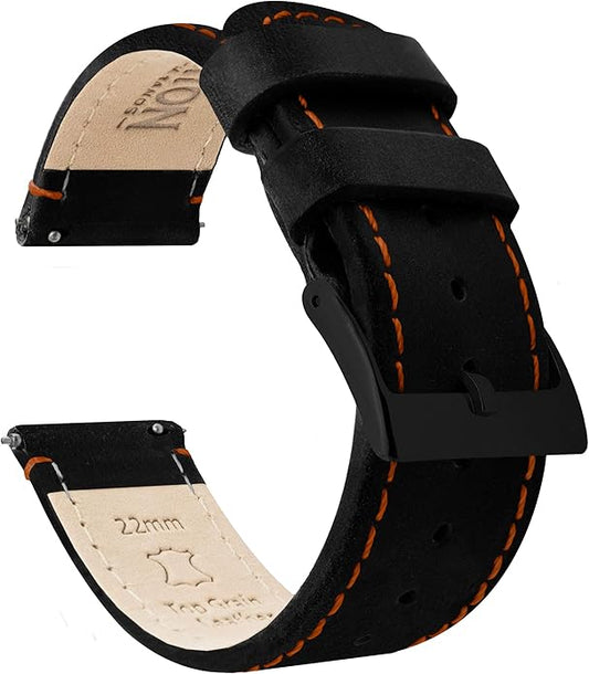 BARTON WATCH BANDS - Top Grain Leather Watch Bands Compatible with Apple Watch Models - 1, 2, 3, 4, 5, 6, 7, 8, 9, 10, SE, Ultra & Ultra 2