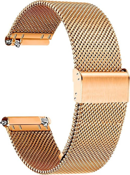 TStrap Mesh Watch Band Metal - Black Quick Release Watch Bands for Men Women - Stainless Steel Smart Watches Strap Bracelet Replacement - 10mm 12mm 14mm 16mm 18mm 20mm 22mm