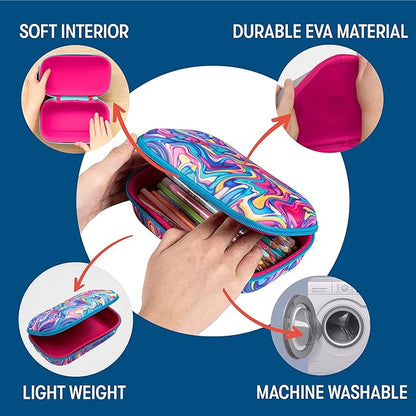 ZIPIT Colorful Pencil Box for Girls, Cute Pencil Case for School, Large Capacity Stationery Organizer Box