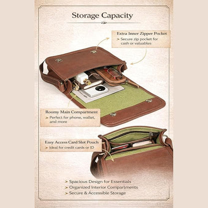 11 inch Small Crossbody Shoulder Genuine Leather iPad/Tablet Vintage Messenger Bag For 10.5 inch iPad Pro for Women & Men