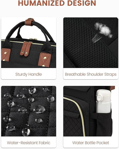 LOVEVOOK Laptop Backpack for Women, 15.6 inch Waterproof Nurse Bag Teacher Work Backpack Purse for Women, Travel Computer Backpack for College Office Business Ladies