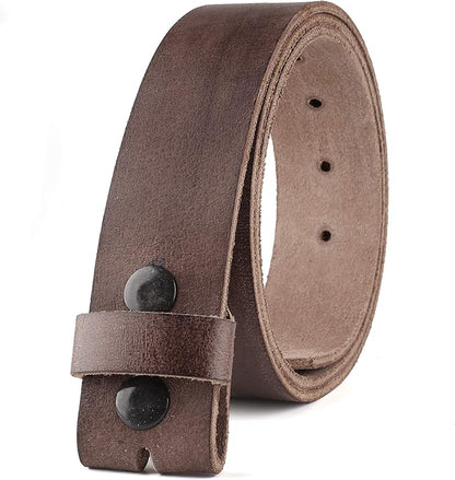 F&L CLASSIC Belt for buckle men Snap on Strap Full Grain One Piece Leather no buckle,1 1/2" Wide, USA